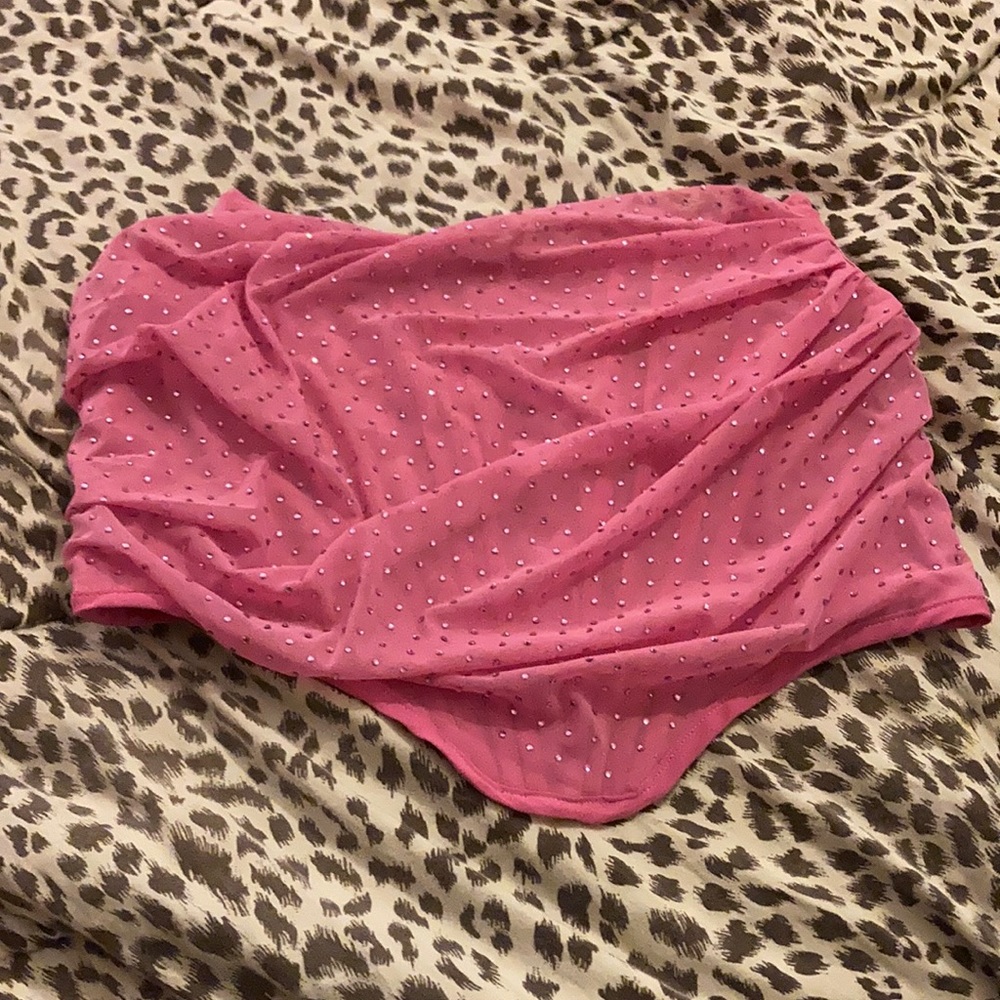 Pink sparkle tube top